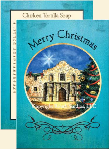 San Antonio Texas Christmas Card, The Alamo Holiday cards